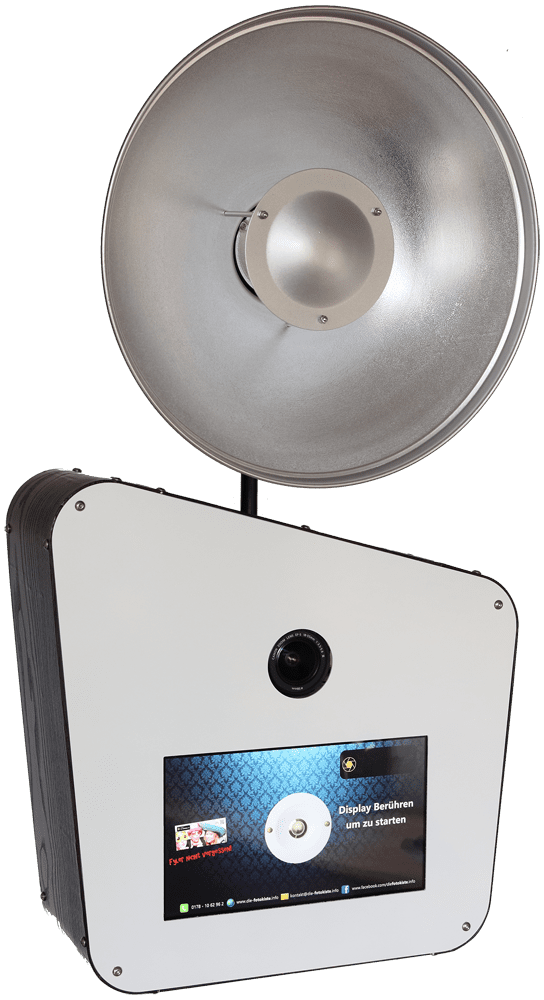 Moderne Fotobox mit Touchscreen und Beleuchtung - Fotobox in Berlin mieten für Events und Feiern